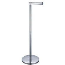 CHROME FREE STANDING TOILET ROLL HOLDER WITH EXTRA ROLLS STORAGE SPACE SWIVEL ACTION