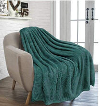 RayyanLinen Waffle Honey Comb Throw Blanket Super Soft Luxurious Versatile Sofa Bedspread Travel Throw (EMERALD GREEN, DOUBLE - 150 x 200CM)