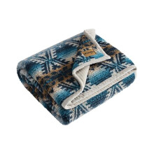Wrangler - Throw Blanket, Super Soft Sherpa Bedding with Corduroy Reverse, Yellowstone Inspired, Western Luxurious Bedding, Oeko-Tex Certified