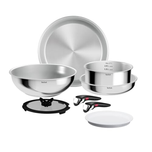 Tefal Tefal Ingenio Comfort Max Stainless Steel 8-Piece Cookware Set, Stackable