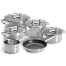 WOLL Steel Pot Set 10 Pieces Diameter 20-24 cm - Stainless Steel Induction Pots Dishwasher Safe Energy Saving & Durable - Pot - Cooking Pot Set -