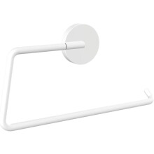 emco Round paper holder without lid, elegant toilet paper holder for screwing or gluing, made of metal, toilet roll holder, matt white