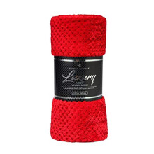 CT Popcorn Style Luxurious Throws Super Soft Warm Cosy Sofa and Bed Fleece Blankets (Red, Double [150x200cms])