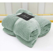 LJ Popcorn Waffle Style Luxurious Throws Super Soft Warm Cosy Sofa and Bed Fleece Blankets (Duck Egg, Single - 130x150cms)