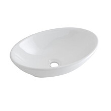 MILANO White Ceramic Oval Countertop Bathroom Basin Sink 520 x 320mm