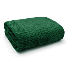 Velosso Super Soft Throw Blanket Flannel Sofa Throw Teddy Soft Plain Blanket 127x152cm 3D Chevron Pattern all seasons blanket (Emerald)