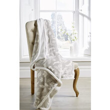 Luxury Reversible Ultra Plush Woodland Print Sherpa Fleece Throw 130cm x 180cm (Silver Grey)