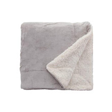 aztex Soft and Fluffy Sherpa Style Fleece Blanket, Bed Throw, Reversible, 70cm x 110cm in Taupe with a Cream Reverse