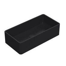 nuie NBV480 Luxe Vessel Modern Bathroom Rectangular Countertop Vessel Basin Sink, 120 x 465 x 235mm, Matt Black