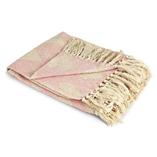 Emma Barclay Heart - Recycled Cotton Throw With Heart Design in Blush Pink - 90x100 (228x254cm)