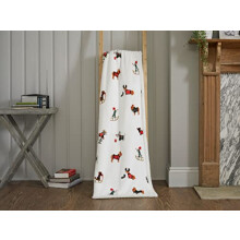 Jansons Direct Linens Supersoft Sherpa Reverse Fleece Throw Christmas Party Dogs Design in White Xmas Throw 125cm x 150cm