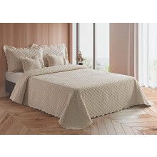 Diana Cowpe D&P Co BEDSPREAD Matelassé Bedspreads & Coverlets CHEVRON TEXTURED FRENCH STYLE Summer Blankets Throws for Beds (Cream, Single
