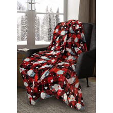 HOMES-LINEN Gonk Tartan Check Teddy Fleece Blanket For Kids and Adults Soft & Warm Christmas Holiday Festive Season Throw Blanket (127cm X 152cm)