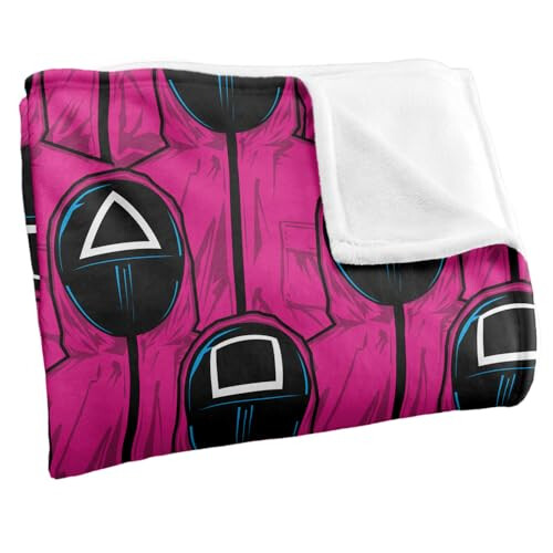 Squid Game PINK GUARDS PATTERN Silky Touch Super Soft Throw Blanket 152 x 127 cm 2