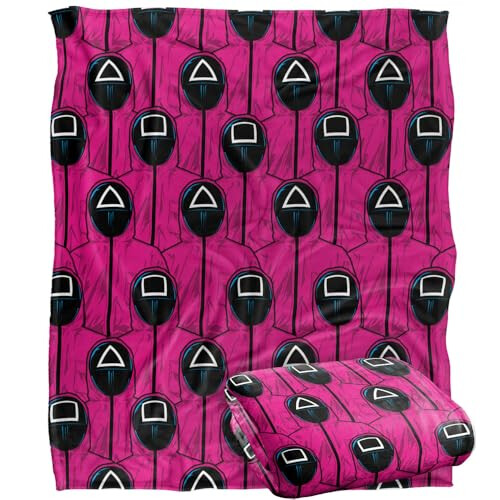 Squid Game PINK GUARDS PATTERN Silky Touch Super Soft Throw Blanket 152 x 127 cm