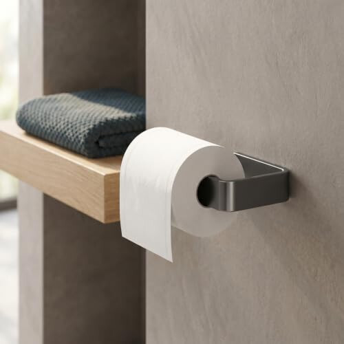 Gunmetal Grey Toilet Roll Holder Wall Mounted 1