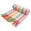 Rainbow Stripe Cream Knee Rug British Made Pure New Wool Throw 1