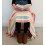 Rainbow Stripe Cream Knee Rug British Made Pure New Wool Throw 2