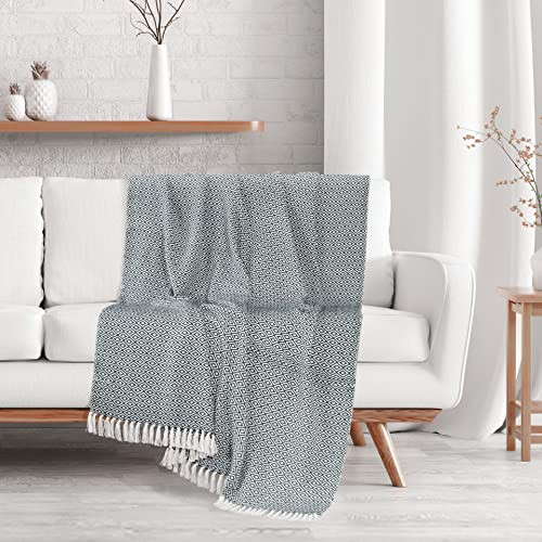 EHC Throws for Sofas Large, Throws for Bed Double Sofa Settee Couch Blanket,150 x 200cm, Hunter Green 1