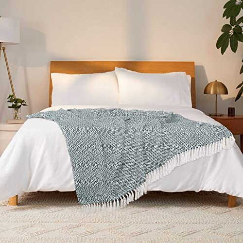 EHC Throws for Sofas Large, Throws for Bed Double Sofa Settee Couch Blanket,150 x 200cm, Hunter Green 2