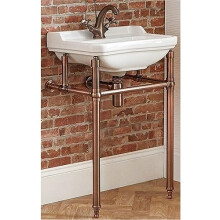MILANO White Bathroom Basin Sink 1 Tap Hole Copper Washstand 500 x 350mm