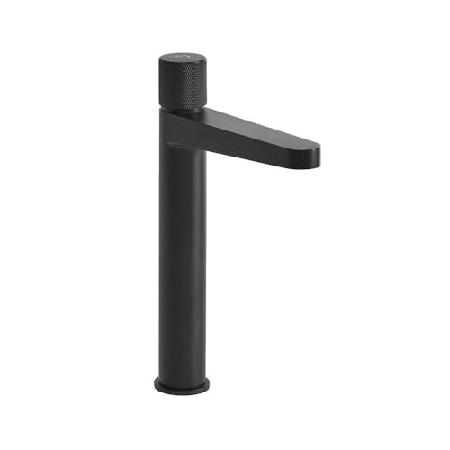 Milano Milano Orta Deck Mounted Push Button High Rise Mono Bathroom Basin Mixer Tap - Black