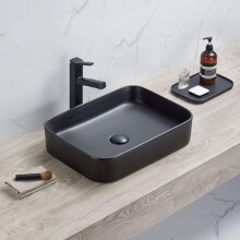 MILANO Graphite Rectangular Countertop Bathroom Basin Sink 505 x 370mm