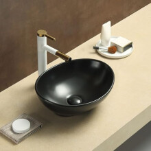 MILANO Graphite Oval Countertop Bathroom Basin Sink 405 x 330mm