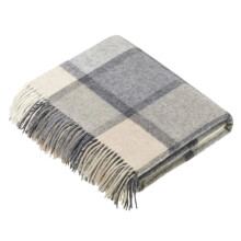Bronte By Moon Block Windowpane White Grey Throw