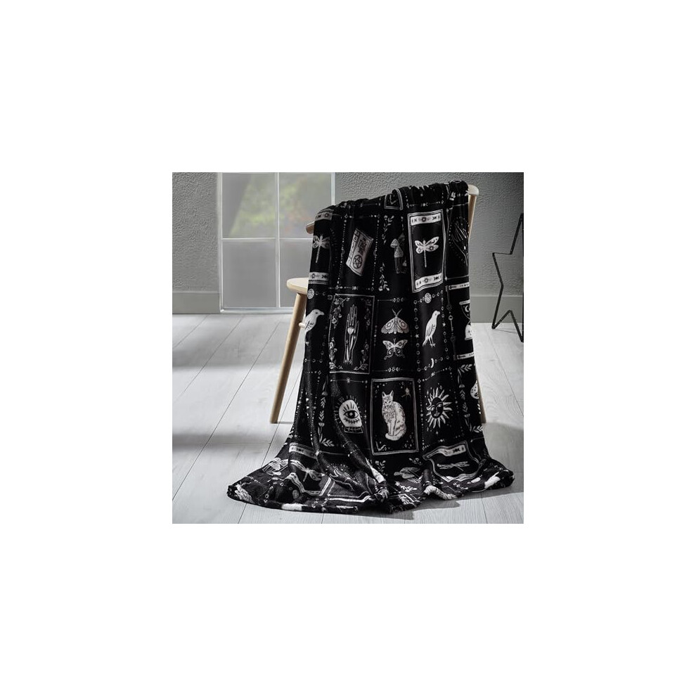 Catherine Lansfield Black Enchanted Witchcraft Cosy Fleece Blanket Throw, Sports Direct - Image 11