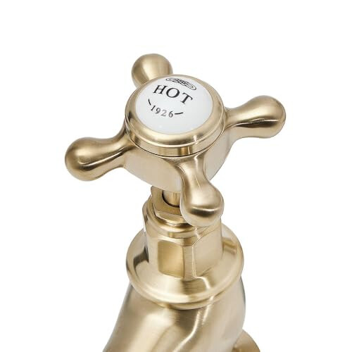 Milano Milano Elizabeth Basin Pillar Taps Crosshead Handles - Brushed Brass 1
