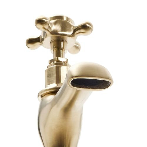 Milano Milano Elizabeth Basin Pillar Taps Crosshead Handles - Brushed Brass 2