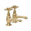 Milano Milano Elizabeth Basin Pillar Taps Crosshead Handles - Brushed Brass 4
