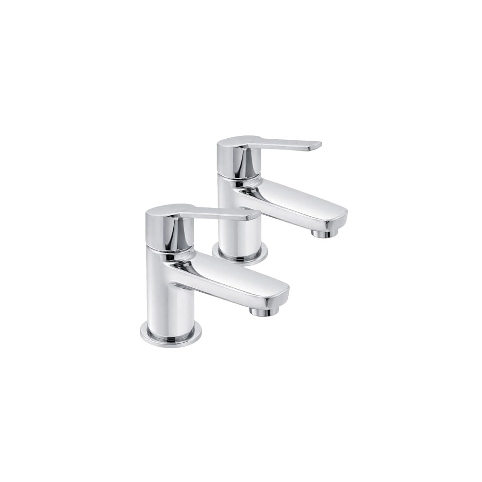 Loca Chrome Basin Tap Pair | Modern Lever Handle | Hot & Cold 5056866112819