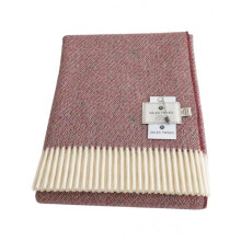 Dales Tweed Bronte 100% Pure Wool Donegal Throw Colour Classic Vintage Red tone
