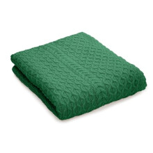 SAOL King Size Bed Throw Blanket Irish Aran Soft Merino Wool 92x78 Inches (Green)