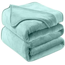 HOZY Super Ultra Soft Flannel Fleece Blanket Large Fluffy Warm Throw Over Bed Sofa Settee, Fleece Velvet Plush Bed Blanket for All Season, Mint Green