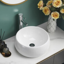 BELOFAY Counter Top Bathroom Basin Sink – Modern White Ceramic Wash Basin with Scratch-Resistant Gloss Surface – Sink basins for Cloakroom,Vanity