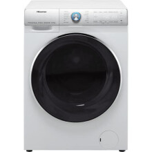 Hisense WDQR1014EVAJM Freestanding 10 KG Front Load Washer Dryer Auto Dosing Steam Wash Big LED Touchscreen 1400 RPM 10 kg/6 kg Load White Energy