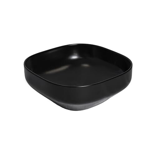 Matte Black Countertop Basin/Bathroom Sink 400mm Rectangular Rounded Basin 1