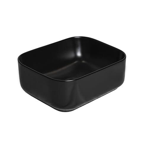 Matte Black Rectangular Countertop Basin 400mm Short Projection