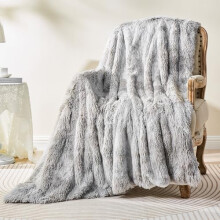 EMME Faux Fur Blanket, 150 x 200cm, Fluffy Bed Throw Fleece Blanket, Super Soft, Thick and Elegant, Warm Cozy Reversible Throws for Sofa, Bed, Tie Dye
