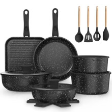 YASHE 21-Piece Pots and Pans Set with Removable Handles,Nonstick Cookware Set, Induction Compatible, Oven Safe, Dishwasher Safe, Stackable Cookware