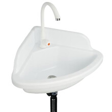 Small Bathroom Sink Wall Mount Bathroom Corner Sink, Triangular wash basin No-Drill Installation Self-Adhesive 17.7x17.7 Inch with Faucet Hole, Mini