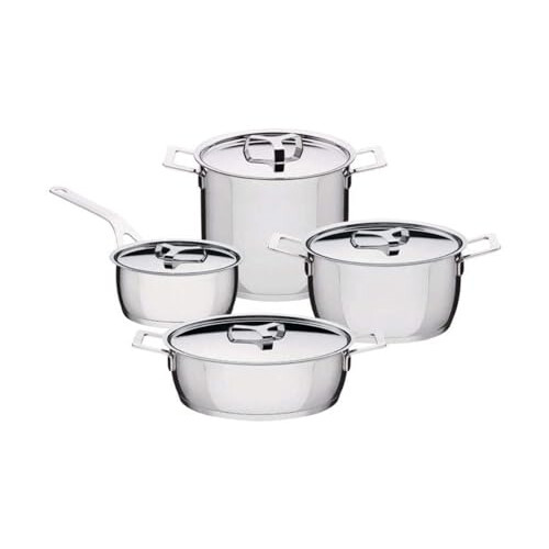 Alessi Alessi 7-Piece Pots and Pans Set, Silver