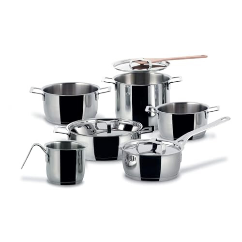 Alessi Alessi 7-Piece Pots and Pans Set, Silver 1
