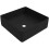 ERCOS Square Ceramic Countertop Basin, Bathroom Basin, Matt Black, Without Overflow, Dimensions 416 x 416 mm 1