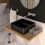 ERCOS Square Ceramic Countertop Basin, Bathroom Basin, Matt Black, Without Overflow, Dimensions 416 x 416 mm 2