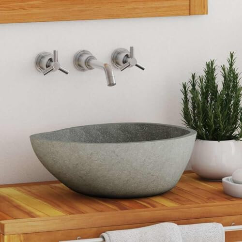VidaXL vidaXL Basin River Stone Oval (37-46) x(29-36) cm 1