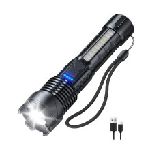 High Lumens Powerful Flashlight, USB Rechargeable Zoomable Waterproof Super Bright 7 Modes